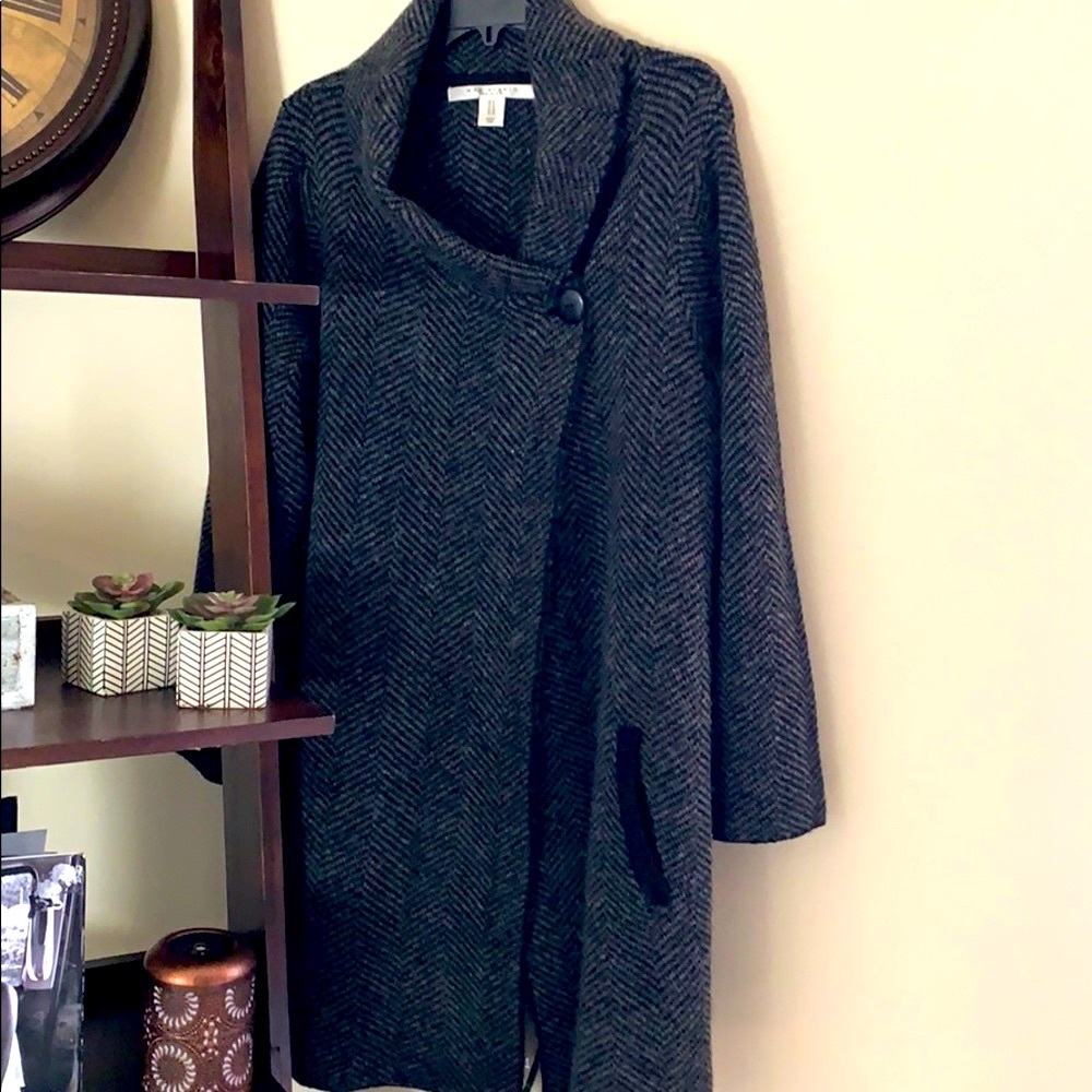 Like New Herringbone Sweater Coat